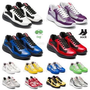 Designer skor löpare tränare män amerika cup läder sneakers läder platt tränare svart vit röd mesh snörning lyxiga casual skor stor storlek eur46 US12 12 46