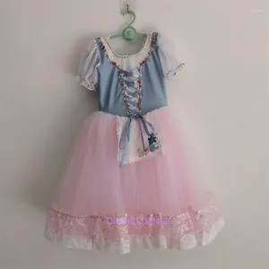 Bühnenkleidung, ziemlich benutzerdefinierte Größe, für Kinder, Mädchen, Frauen, Erwachsene, Ballett, Tanz, Performance, lang, blau, rosa, romantisches Tutu-Kleid