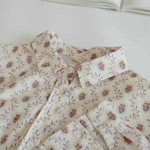 Blusas femininas 2024 impressão solta camisa de manga comprida feminina