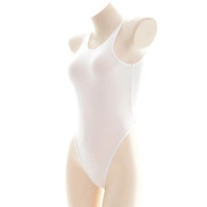 Stroje kąpielowe One Piece Swimsuit Kobiety stroje kąpielowe Monokini Sexy Bikini Ice Silk Solid Kolor Kamizelki Ultra cienkie przezroczyste japońskie spa studenckie