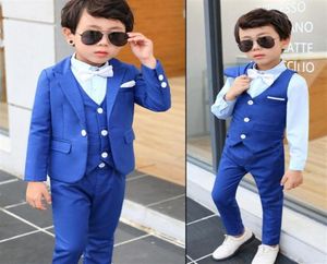 Blauer Kleidungsanzug für Baby- und Kinder-Blazer-Weste-Sets, neue Kinder-Hochzeitskleidung27013062079