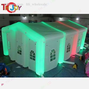 Atividades de atacado 12x6x4,5 mH (40x20x15 pés) casa de casamento inflável branca sala vip Comercial Led brilhante barraca de festa gigante com luzes de tira coloridas