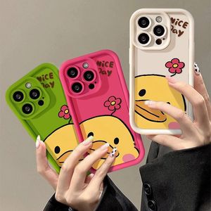 Cartoon Ente Hülle für iPhone 11 14 15 12 13 Pro Max Silikonhülle iPhone 15 14 Plus stoßfeste Funda