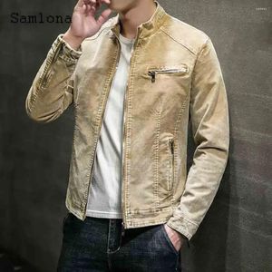 Men's Jackets 2024 Demin Jacket Slim Men Streetwear Fashion Zipper Coats Mandarin Collar Tops Male Skinny Jean Outerwear Plus Size S-5XL