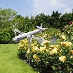 Garden Decorations Plane Wind Spinner 3D Super Fortress Aircraft Windmill Iron Metal For Outdoor Decoration