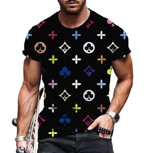 Nova primavera/verão masculino e feminino lazer moda manga curta em torno do pescoço camiseta roupas de rua 3d impressão digital fas 240307