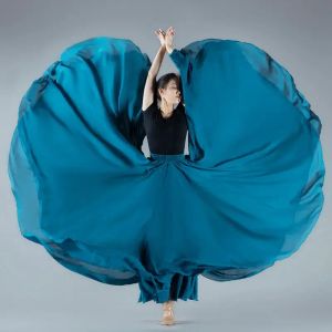 Rock Chiffonrock Ballett Bauchtanz Frauen Gypsy Long s r Übungskleidung Verschiedene einfarbige lila Y2k-Kleidung Q465