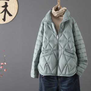 Coats Sedutmo Winter Light Ciend Duck Down Płaszcz Kobiety moda krótka szczupła kurtka jesienna kieszonkowa kieszonkowa ed1710