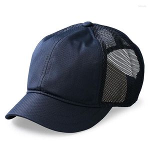 Ball Caps K- Fashion Short Bill Hat Quick Dry Brim Mesh Back Trucker Baseball Dad Cap Men Women