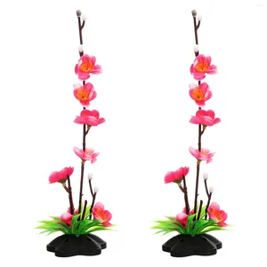 Kwiaty dekoracyjne 2 szt. Ozdłubia dekormimi Fałszywe rośliny sushi talerz lodu tka