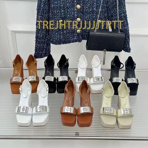 Kama platformu Lady Peep Toe Sandalet Orijinal Deri Ayak Bilgi Strap Muffin Deri Dış Tabanı Partisi Akşam Ayakkabı Lüks Tasarımcı Platformu Düz Ayakkabı 35-42 Kutu