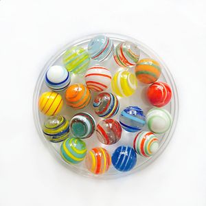 16mm Rotondo Piuma Design Biglie di vetro fatte a mano Palla Charms Decorazioni per la casa Accessori Vaso riempito Gioco Giocattolo per bambini Bambini 24 PZ 211101