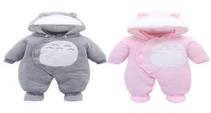Yeni doğan bebek totoro romper japon anime bebek pamuk erkek kız kapşonlu tekli kalın kıyafetler kış beebe kıyafetler lj2010235729285