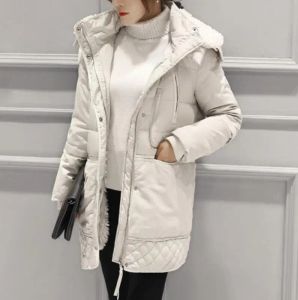 Parkas Russland 20 Temperatur Winter Damen Daunenjacke Baumwollmantel verdicken lange schlanke Kapuze Parker Mantel Damen warme Wollbekleidung