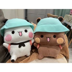 Bubu e Dudu Panda peluche simpatico orso cartone animato bambola kawaii farcito morbido cuscino giocattolo regali per bambini per bambini Anime 240223