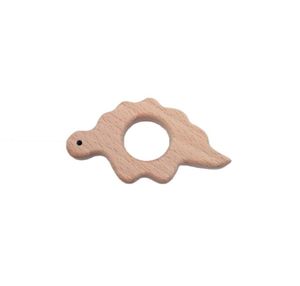 Pain Relief Toys teething necklace silicone toothbWooden Dinos Teether Rings Natural Wood Teething Wooden Teether ToddlerBaby Soo4659931