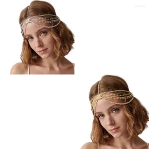 Grampos de cabelo boêmio para mulheres multicamadas festa bandana feminino chuveiro nupcial casamento headwear verão beachparty frontlet