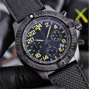 Top AAA Bretiling Mens Watch Designer Navitimer chronograph Quartz Movement Avenger Hurricane Wristwatches Canvas Skphire Design Design 1884