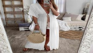 Seksi Kadın Şifon Kimono Plaj Harkini Bikini Kaplar Üstler Uzun Maxi Elbise Boho Solid 2020 Yaz Bankası Sahili Plaj Giyim Y200702349249