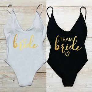 Swimwear Sexy Padded Swimsuits Woman Babe OnePiece Swimsuit Bride Swimwear Women Summer Bathing Suit Bachelorette Party Beachwear SXL