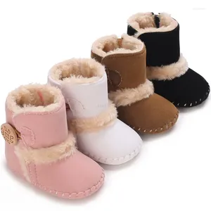 First Walkers Winter Born Baby Girls Princess Velvet Boots Soft Soled Infant Toddler Kids Thick Warm Footwear Shoes Booties