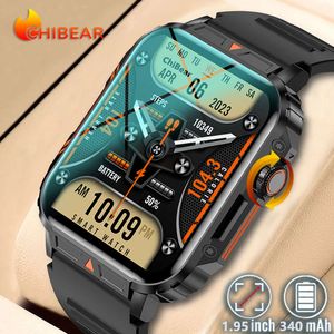 1,95 GPS Outdoor Military Smart Watch Men Bluetooth Ring Smartwatch för Android iOS IP68 Vattentät GPS Ftiness Watches Man