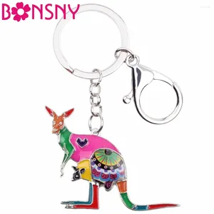 Portachiavi Bonsny Smalto Floreale Australia Canguri Catena Chiave Donna Ragazza Portachiavi Borsa Regalo Charms Portachiavi Borsa Auto Gioielli di Moda