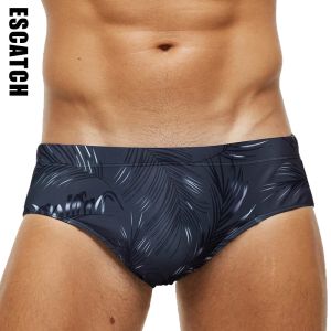 Swimwear Escatch Hot Sale Mens Swimming Beach Trunks Sexy Low Waist Removable Pad Male Briefs Sport Beachwear Swimsuit Surfing Multicolor