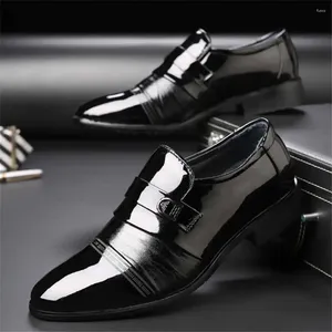 Dress Shoes Lacquer Leather Mid-heeled Sneakers For Men Classic Dresses Men's Sports 42 Real Badkets Welcome Deal Pretty