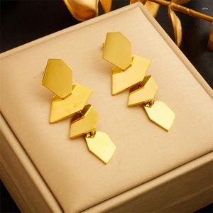 Stud Earrings 2024 Stainless Steel Irregular Smooth For Women Trend Girls Clavicle Party Xmas Jewelry Gifts