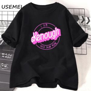 T-Shirts I Am Kenough He S Just Ken Tshirts Cotton Short Sleeve O Neck Tee Shirt Casual Summer Womans Clothing Cotton Short Sleeve Tees