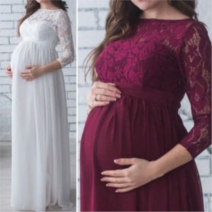 妊娠中の母親のドレス新しいマタニティ写真小道具女性妊娠服レースレース妊娠写真撮影服