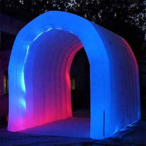 6mLx3mWx3mH Customized tent Stunning outdoor promotional LED light inflatable tunnel tent air sport entry for wedding party event entrance with blower