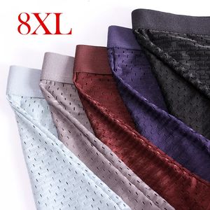 4pcslot fibra de bambu dos homens boxer pantie underpant plus size xxxxl shorts tamanho grande roupa interior respirável 5xl 6xl 7xl 8xl 240222