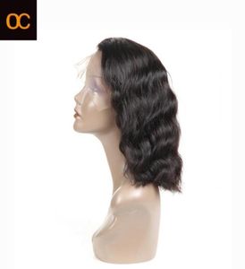 OC934 100 cabelo humano frente renda chapelaria Bobo peruca 130 densidade natural 1b cor cabelo médio longo pode ser tingido DHL 99999427252962