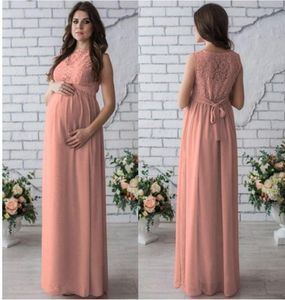 2020 Damen Umstandskleid, ärmellos, Spitze, Chiffon, Maxikleid, Umstandskleider 1410433