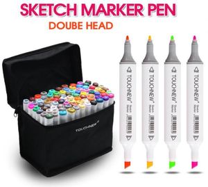 80 Colors Artist Dual Head Sketch Copic Markers Set för manga Marker School Ritning Marker Pen Design Supplies1898386