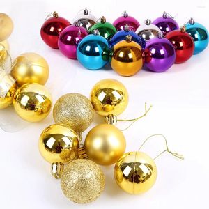 Party Decoration 24pcs Golden Plastic Christmas Balls Ornament 3/4cm Hang Pendant Ball Indoor Year Xmas Tree Decor Home