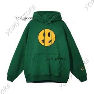 Derw Marka Erkek Hoodies Sweatshirts Sarı Adam Retro Smiley Yüz Harfleri Baskı Sweatshirt Tshirt Bahar Trend Uzun Kollu Top High Street Drews House Hooded 333