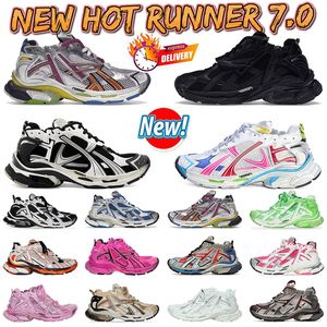 Runner 7.0 7.5 Designer Scarpe Uomo Donna Blu Grigio Verde Rosa Balienciaga Arancione Nero Bianco Scarpe di lusso 7 Scarpe da donna Sport Sneakers Scarpe da ginnastica