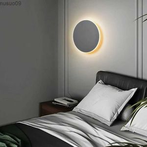 Lampada da parete Lampada da parete rotonda a LED per corridoio Soggiorno Camera da letto Corridoio Lampada da sconce moderna Decorazione Illuminazione Interruttore a induzione Sfondo