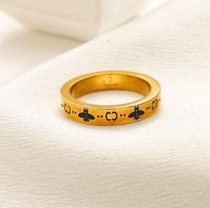 Designer Gold Plated New Love Wedding Classic Style Women's Par Letter Ring Högkvalitativa smycken