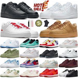 Designer Casual Shoes af1 af1s Force1 1s Triple White Black Low Utility Wheat Womens Mens Outdoor Jogging forces Sports Sneakers Trainer