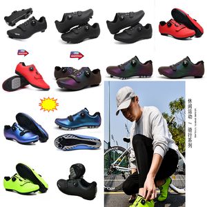 Sapatos de ciclismo masculinos, calçados esportivos para bicicleta de estrada e sujeira, velocidade plana, tênis para ciclismo, mountain bike, calçados unissex para meninos, redd azul gree gai