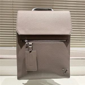 Zaino di design da uomo in vera pelle di lusso Zaini da viaggio in pelle di vacchetta Borsa per laptop classica BookBag Zaino semplice Tote Borse a spalla 24351BF