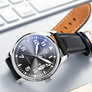 Carnival Automatic Mechanical Watch Man Waterproof Lumainous Fashion Casual Watches Men Kalendarz Skórzany zegar zegar zegara 296Z