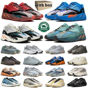 Med Box Designer Shoes 700 V3 Rinnande skor Azael Clay Brown Salt Fade Carbon Bright Cyan Mnvn Triple Black 700 Mens Sport Trainer Sneaker Storlek 36-48