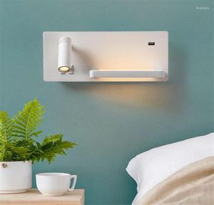 Lampada da parete LED Camera da letto Comodino USB Smartphone Ricarica Moderno minimalista El Homestay Study Reading