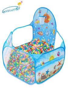 الأطفال في الهواء الطلق الكرة حفر Teepee Tents Ocean Series Cartoon Game Portable Pollable Playhouse Playhouse مع سلة SH9736275