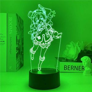 Genshin Impact Game Character Stand Model Plate Klee Diluc Venti Qiqi Barbara Zhongli Xiao Acrylic Standing Sign Led Night Light Y288y